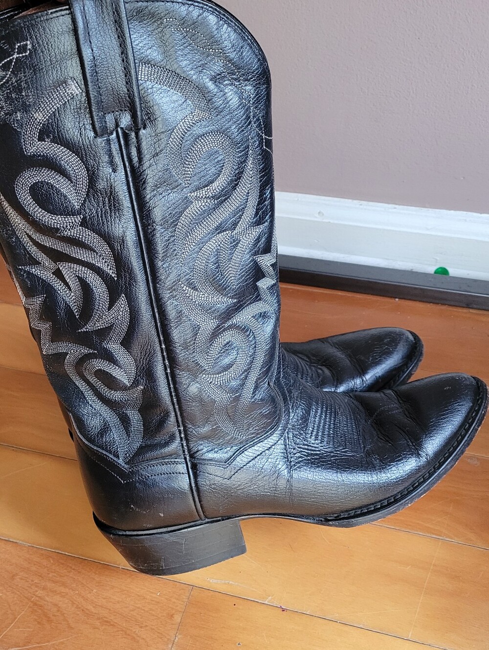 Vintage Dan Post Black Teju Lizard Men 8.5 D Cowboy Western Boots MEX MADE #2110 - Picture 4 of 15